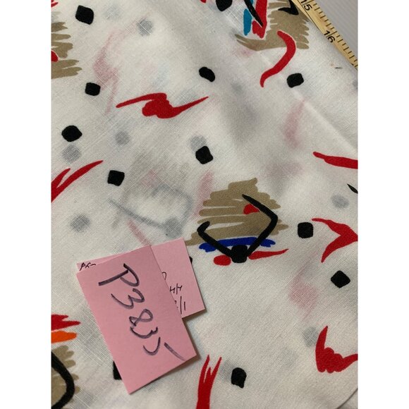 Vintage Abstract Pattern Cotton Fabric 1/2 yard 44" Wide Red & Black Accents - Picture 6 of 6